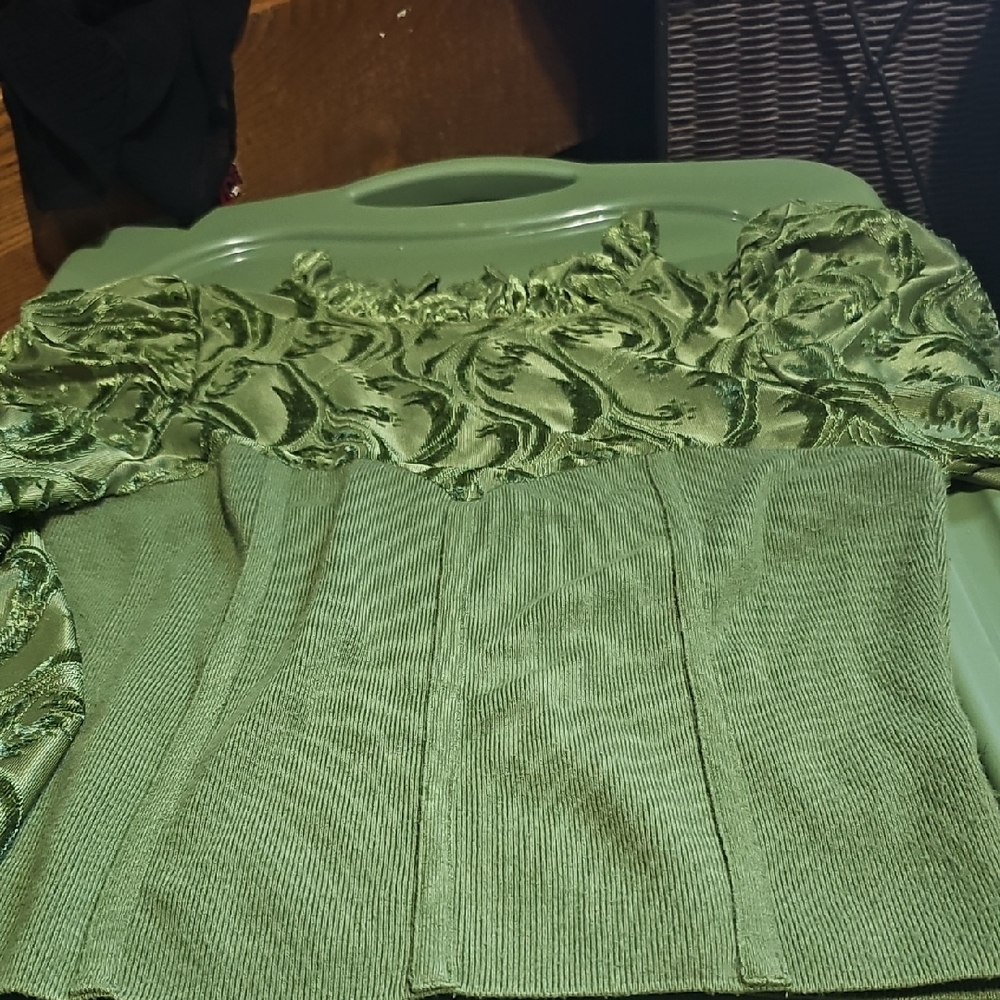 Green Textured Top